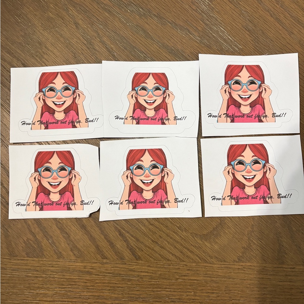 Fun Redhead Cartoon Stickers